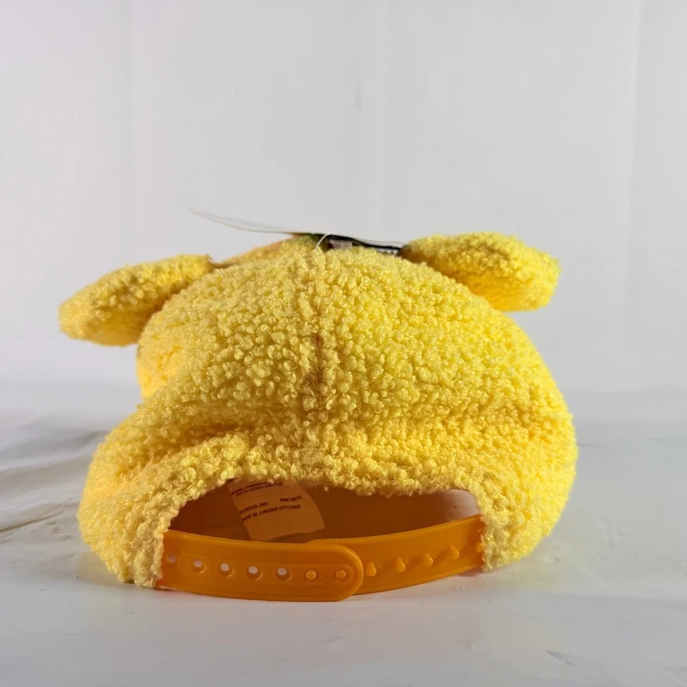 Care Bears Funshine Bear Sherpa Plush Hat Baseball Cap Ears Snapback NWT